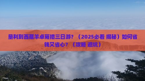 垦利去西藏羊卓雍措三日游