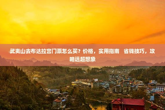 武夷山去西藏布达拉宫门票