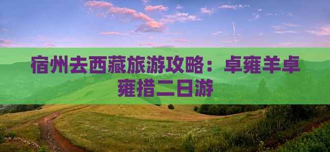 宿州去西藏羊卓雍措二日游