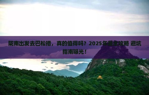陇南到西藏巴松措攻略
