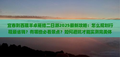 宜春到西藏羊卓雍措二日游