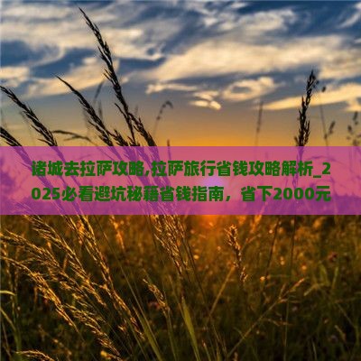 诸城去西藏拉萨攻略