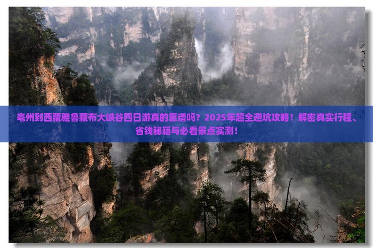 亳州到西藏雅鲁藏布大峡谷四日游