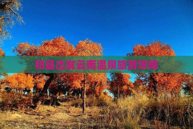 和县去云南温泉自由行