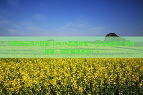 鄂州去云南六日游