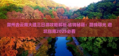 滁州去云南大理三日游