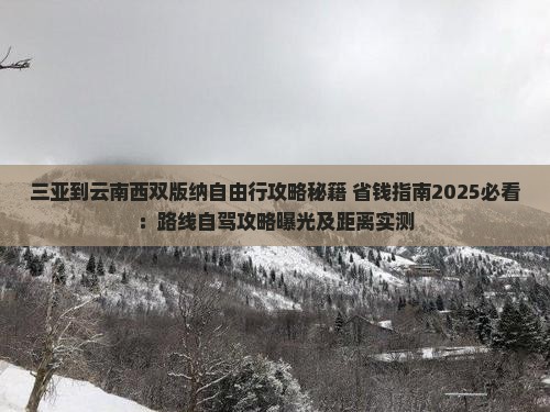 三亚到云南西双版纳自由行