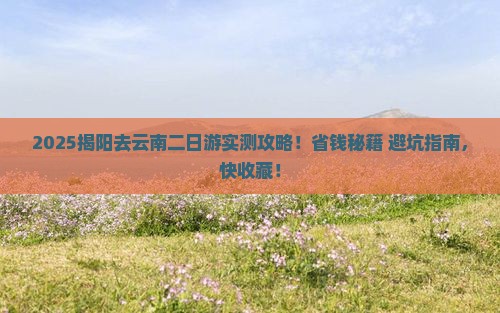 揭阳去云南二日游