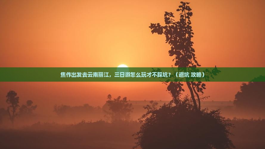 焦作到云南丽江三日游
