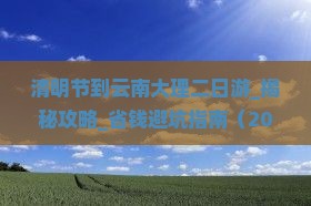 清明节到云南大理二日游