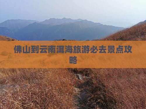 佛山到云南洱海必去地