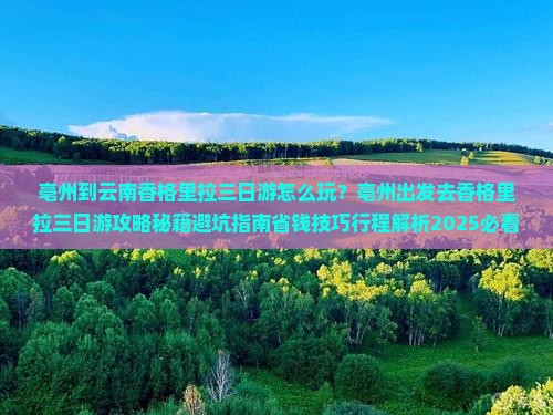 亳州到云南香格里拉三日游