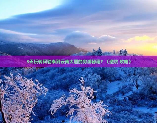 阿勒泰到云南大理个人游