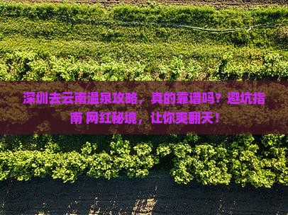 深圳去云南温泉攻略