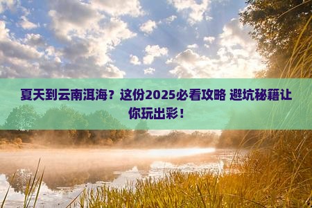 夏天到云南洱海旅行社