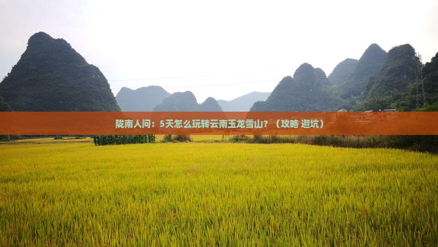 陇南到云南玉龙雪山五日游