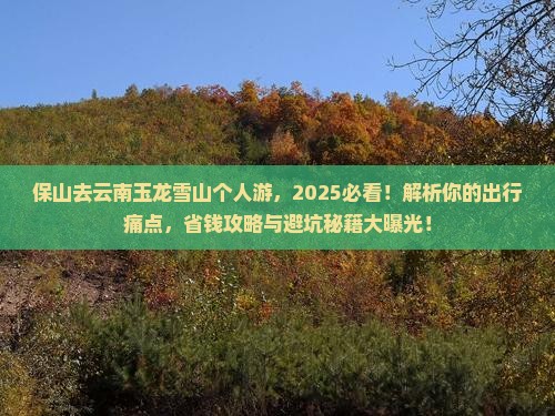 保山去云南玉龙雪山个人游