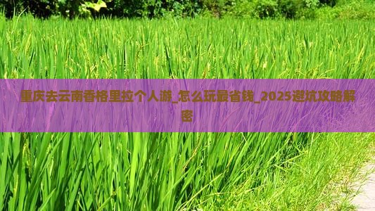 重庆去云南香格里拉个人游