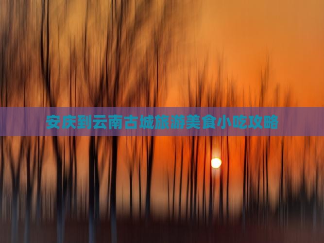 安庆到云南古城旅游小吃