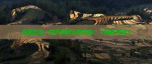岳阳到云南洱海四日游