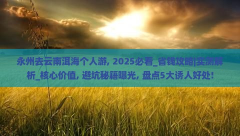 永州去云南洱海个人游