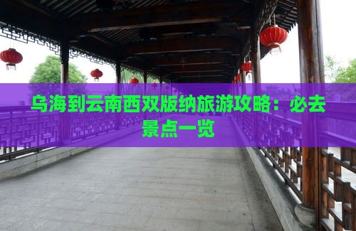 乌海到云南西双版纳景点
