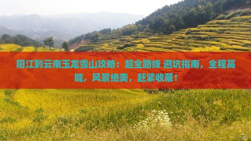 阳江到云南玉龙雪山攻略