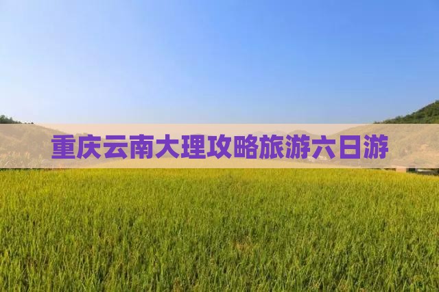 重庆去云南大理六日游