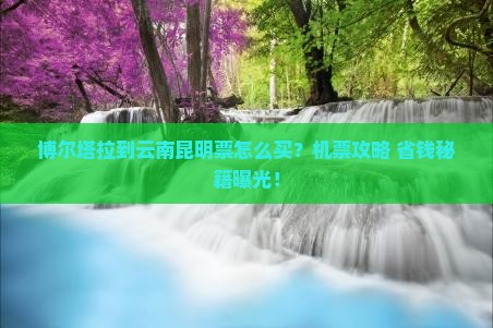 博尔塔拉到云南昆明门票