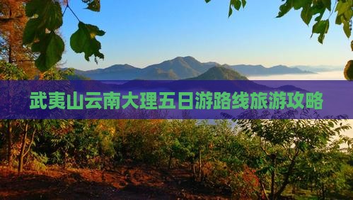 武夷山去云南大理五日游