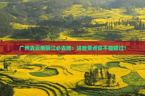 广州去云南丽江必去地