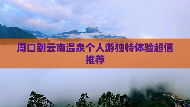 周口到云南温泉个人游