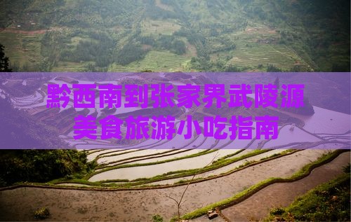 黔西南到张家界武陵源旅游小吃