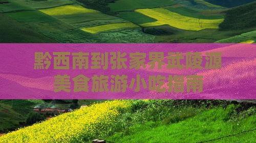 黔西南到张家界武陵源旅游小吃