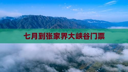 七月到张家界大峡谷门票