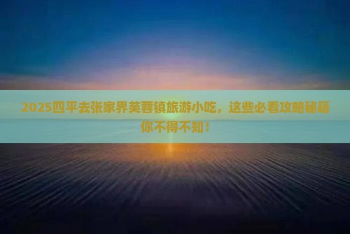 四平去张家界芙蓉镇旅游小吃