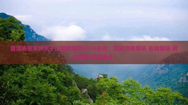 普洱去张家界天子山团体旅游