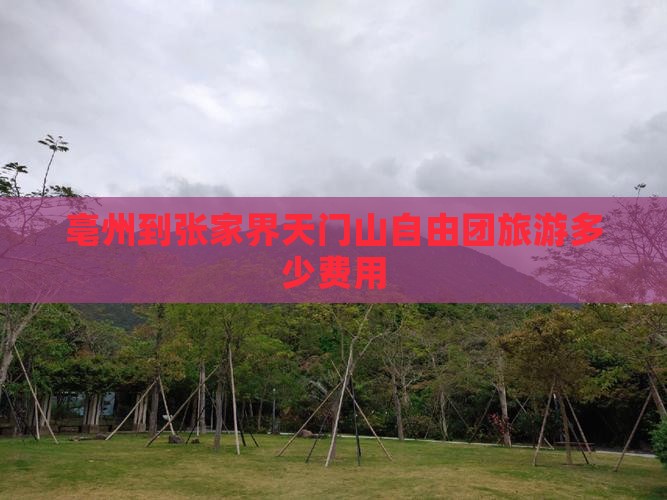 亳州到张家界天门山自由团