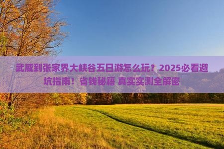 武威到张家界大峡谷五日游 武威到张家界大峡谷五日游