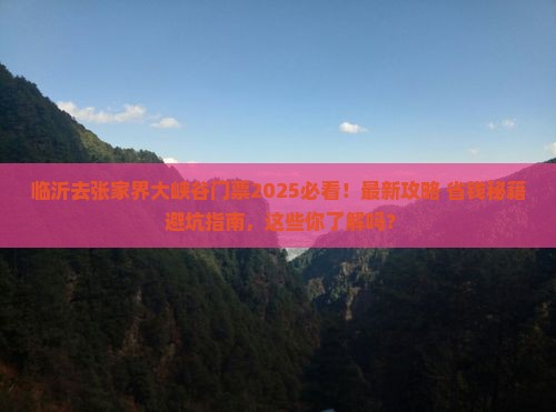 临沂去张家界大峡谷门票