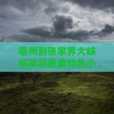亳州到张家界大峡谷旅游小吃
