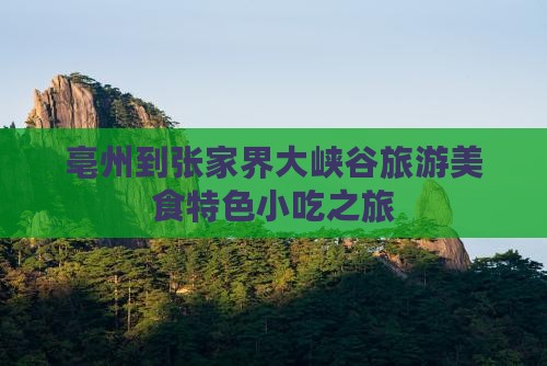 亳州到张家界大峡谷旅游小吃