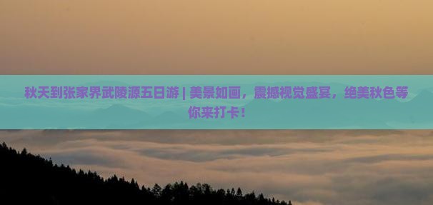 秋天到张家界武陵源五日游