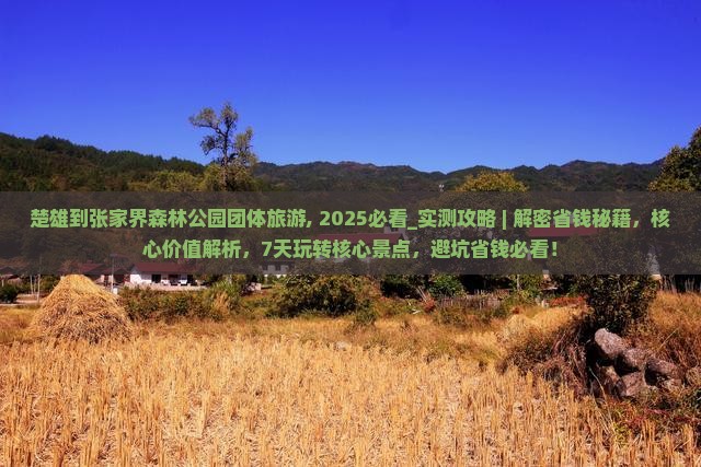 楚雄到张家界森林公园团体旅游