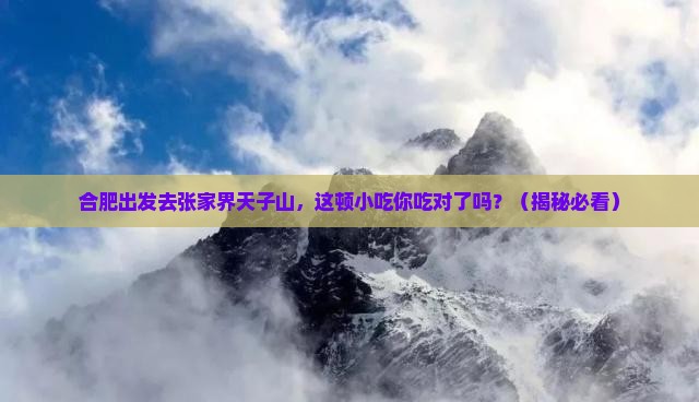 合肥到张家界天子山旅游小吃