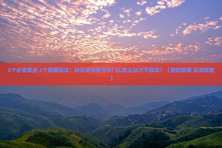 秋天去张家界天门山哪里玩