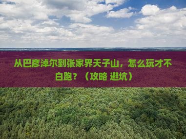 巴彦淖尔到张家界天子山哪里玩