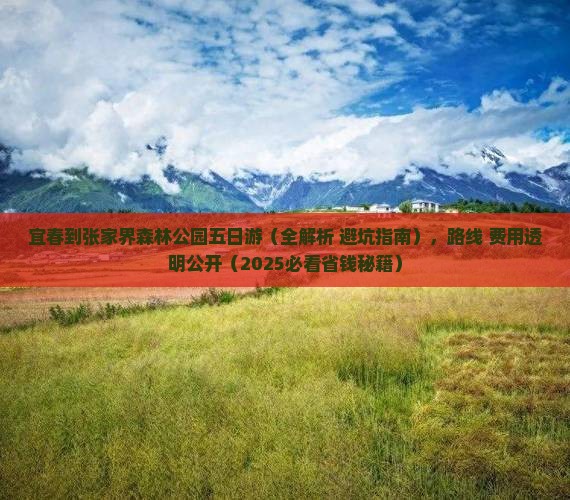宜春到张家界森林公园五日游
