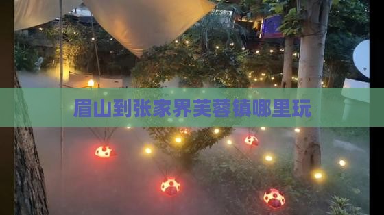 眉山到张家界芙蓉镇哪里玩