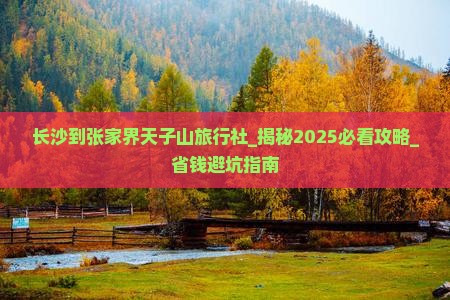 长沙到张家界天子山旅行社